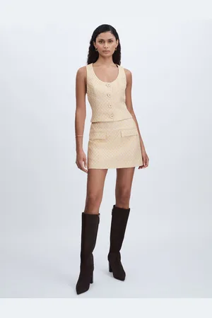 Anna Quan Quin Skirt -Jupe Quin Mini-jupe tiss??e ?? chevrons