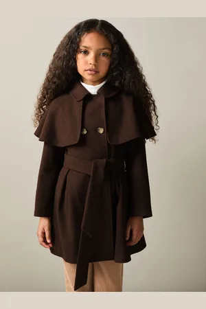 Reiss Karlie - Double Breasted Cape Coat with Wool