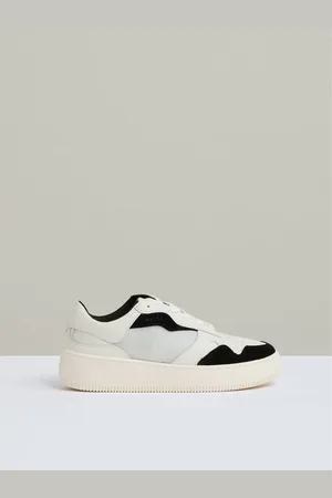 Reiss Ruth - Leather And Mesh Platform Trainers