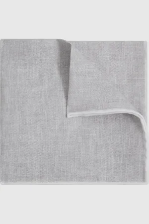 Reiss Siracusa - Pochette de costume en lin ?? bordure contrast??e