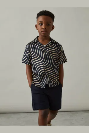 Reiss Carbello - Wave-Print Cuban-Collar Shirt