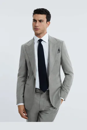 ATELIER Como - Gris chin?? - Blazer ajust?? ?? simple boutonnage en laine et cachemire
