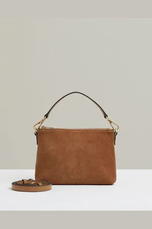 Reiss Brompton - Brompton Leather and Suede Double-Strap Bag