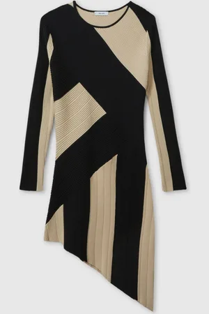 Reiss Jem - Jem Knitted Colourblock Asymmetric Dress