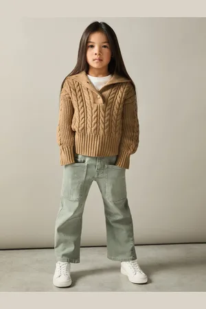 Reiss Etta - Cotton-Blend Open-Collar Cable-Knit Jumper With Wool