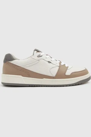 Reiss Astor - Perf Leather Lace Up Trainers