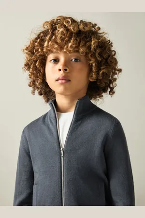 Reiss Hampshire - Cardigan ?? col chemin??e zipp?? en laine m??rinos