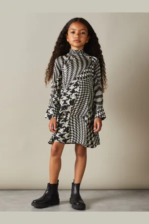 Reiss Ester - Dogtooth Flared Hem Dress