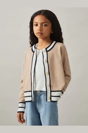 Reiss Claire - Merino-Blend Varsity Cardigan With Cashmere