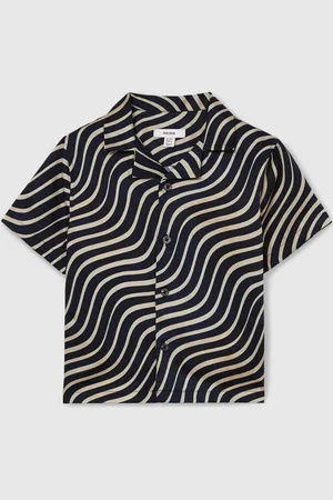 Reiss Carbello - Carbello Wave-Print Cuban-Collar Shirt