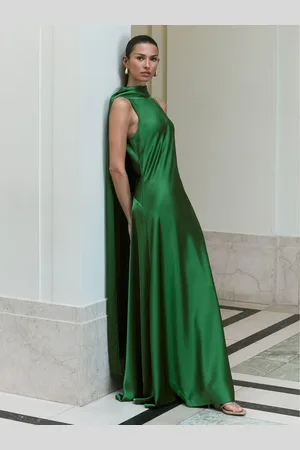 Reiss Fae - Robe longue effet cape en satin