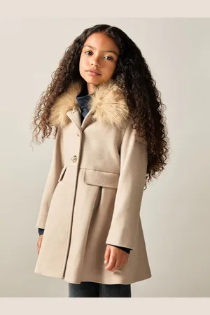 Reiss Nicole - Faux Fur Collar Wool Blend Coat
