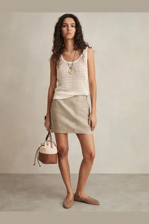 Reiss Nikita - Linen Whipstitch Mini Skirt