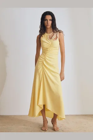 Reiss Elizabeth - Jaune - Atelier Embellished-Shoulder Maxi Dress