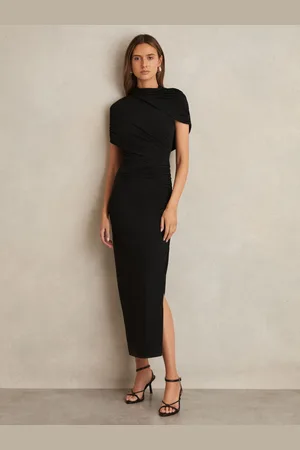 Reiss Azure -Azur Stretch Lyocell Ruched Midi Dress