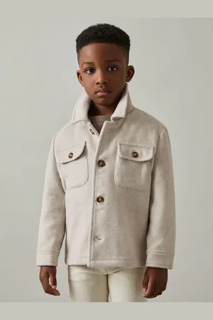 Reiss Liam - Removable-Hood Brushed-Twill Overshirt