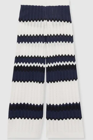 Reiss Alba - ALBA : Zig-Zag Pointelle-Knit Trousers
