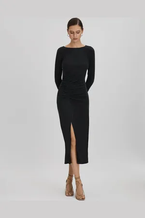 Reiss Lana - Robe mi-longue en jersey fronc??