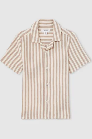 Reiss Trig - Trig Textured Stripe Cuban-Collar Shirt