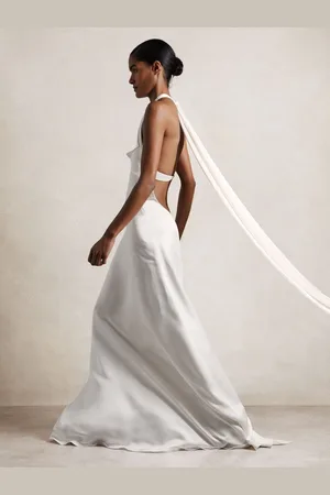 Reiss Brackley - Blanc - Robe longue Atelier Duchess en satin