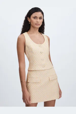 Anna Quan Casey Top - Chevron-Weave Button-Through Top