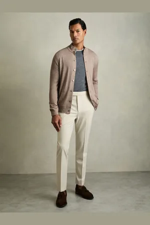 Reiss Harlow - Cardigan boutonn?? ?? col chemin??e en laine m??rinos