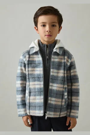 Reiss Ostler - Long Sleeved Hooded Check Overshirt