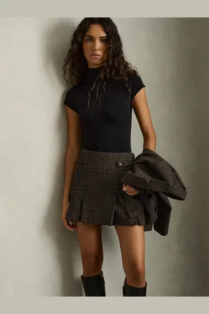 Reiss Elle - Tweed Pleated Mini Skirt