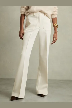 Reiss Priya - Twill High Rise Flared Trousers