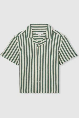 Reiss Trig - Trig Textured Stripe Cuban-Collar Shirt