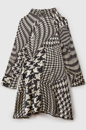 Reiss Ester - Ester Dogtooth Flared Hem Dress