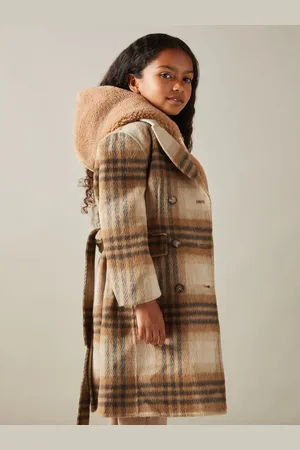 Reiss Maeve - Checked Wool Blend Blindseam Coat