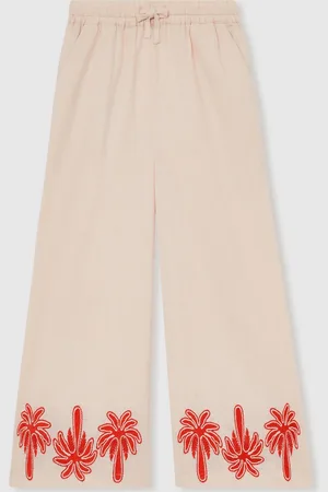 Reiss Cate - Cate Palm Embroidery Trousers