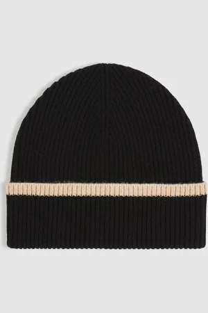 Reiss Hattie - Hattie Rib-Knit Tipped Beanie With Cashmere