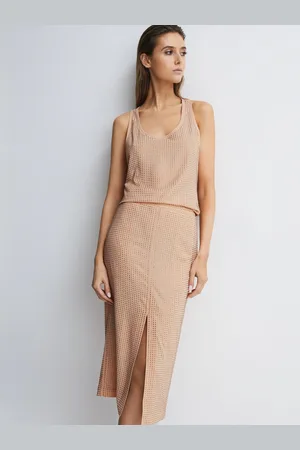 Reiss Brooklyn - Jupe mi-longue taille haute orn??e
