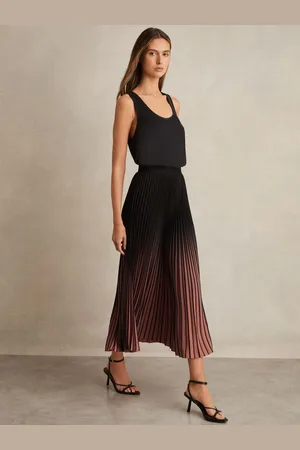 Reiss Marlie - Ombr?? Pleated Midi Skirt