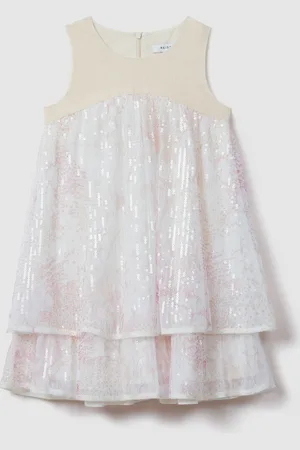 Reiss Daisy -Petites fleurs Robe ?? sequins ?? plusieurs niveaux