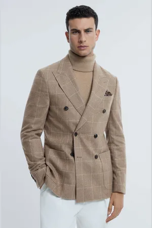 ATELIER Alessio - Blazer slim croisé en mélange laine italienne/cachemire