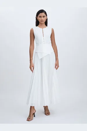 Acler Rhodes Midi - Robe mi-longue pliss??e avec empi??cement ?? la taille