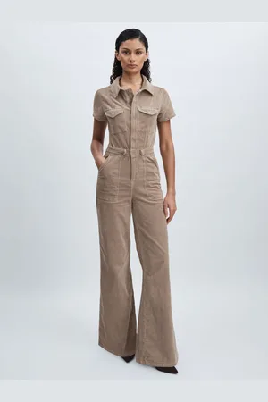 GOOD AMERICAN Cord Fit For Success - Corduroy Palazzo Jumpsuit
