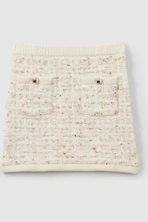 Reiss Felicity - Felicity Tweed-Effect Knitted Mini Skirt with Merino