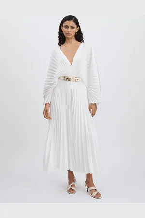 Acler Wonastow Maxi Dress - Wonastow Pleated Maxi Dress with Belt