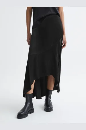 Reiss Inga - Jupe mi-longue taille haute en satin