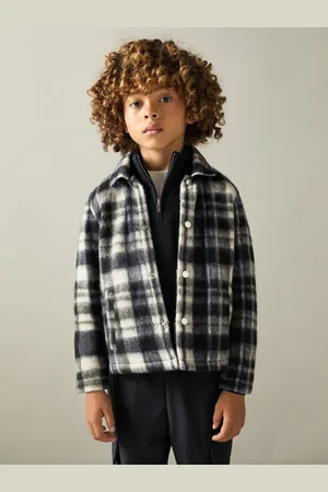Reiss Wade - Removable-Hood Brushed Check Overshirt