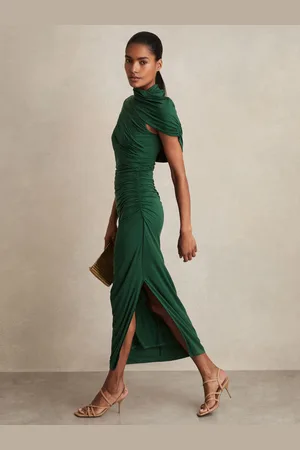 Reiss Azure -Azur Stretch Lyocell Ruched Midi Dress