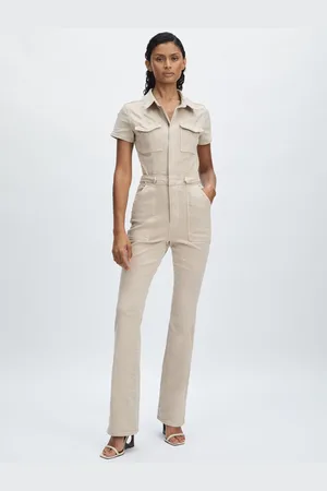 GOOD AMERICAN Fit For Success Boot - Twill Utility Bootcut Jumpsuit