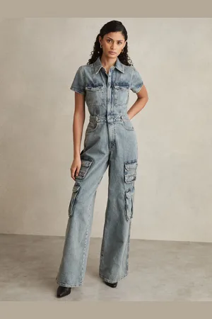 GOOD AMERICAN Cargo Jumpsuit - Denim Cargo Jumpsuit
