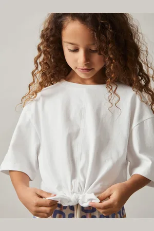 Reiss Tyla - Cotton Tie-Front Cropped T-Shirt