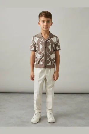 Reiss Terrazzo - Geometric Embroidery Knit Shirt
