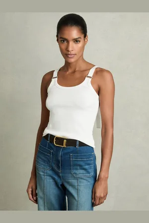 Reiss Isabella - Stretch-Cotton D-Ring Strap Vest